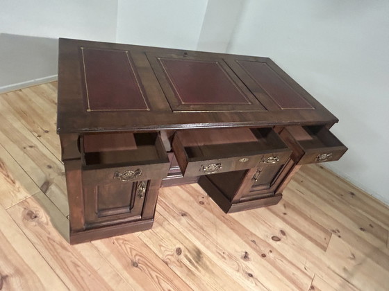 Image 1 of Einzigartiger englischer Vintage-Schreibtisch mit ausziehbaren Schubladen