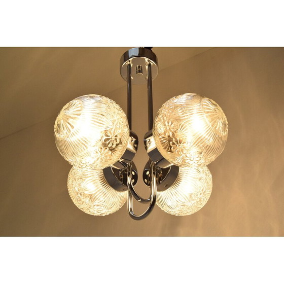 Image 1 of Ein Paar verchromte Kronleuchter aus der Mitte des Jahrhunderts von Instala Decin, Tschechoslowakei 1970er Jahre