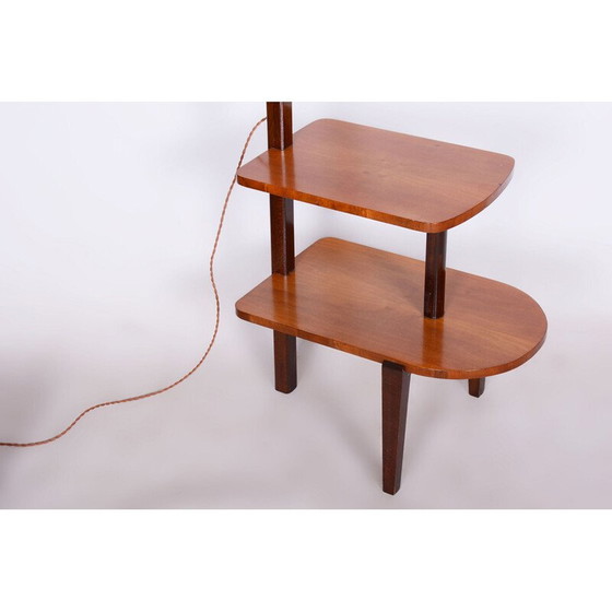 Image 1 of Vintage Art Deco Stehleuchte in Nussbaum und Buche von Jindrich Halabala für Up Zavody, Tschechoslowakei 1930