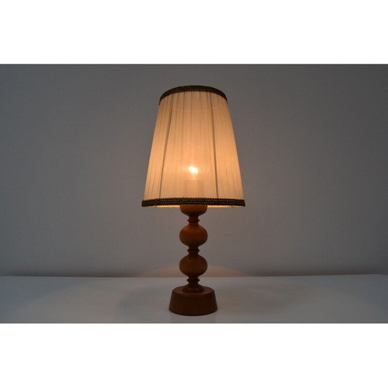 Image 1 of Vintage Tischlampe aus Holz, Tschechoslowakei 1960