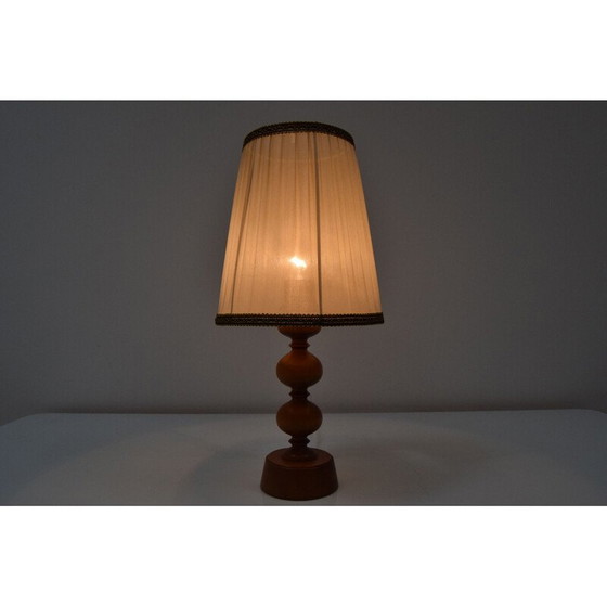 Image 1 of Vintage Tischlampe aus Holz, Tschechoslowakei 1960