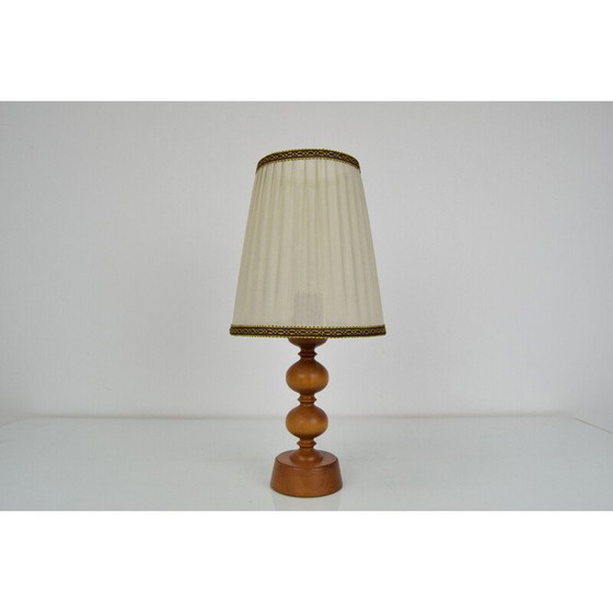 Image 1 of Vintage Tischlampe aus Holz, Tschechoslowakei 1960