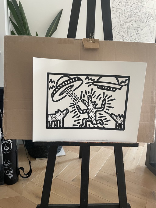 Keith Haring (1958-1990), Hunde mit Ufo's, 1982