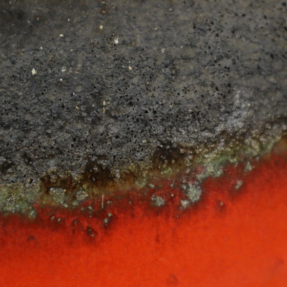 Image 1 of Riesige Orange rote Carstens Fat Lava Vase XL Westdeutschland Keramik 7310-50