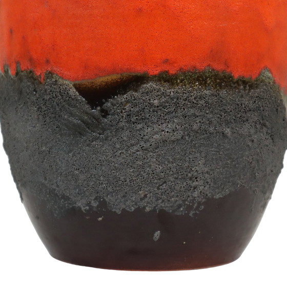 Image 1 of Riesige Orange rote Carstens Fat Lava Vase XL Westdeutschland Keramik 7310-50