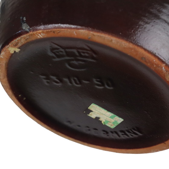 Image 1 of Riesige Orange rote Carstens Fat Lava Vase XL Westdeutschland Keramik 7310-50