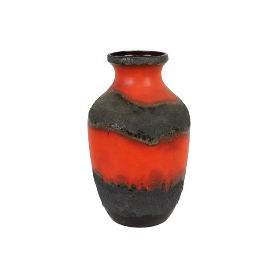 Image 1 of Riesige Orange rote Carstens Fat Lava Vase XL Westdeutschland Keramik 7310-50
