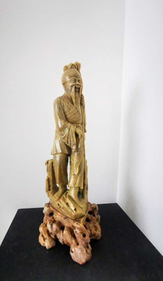 Image 1 of Statue, Speckstein, Chinesischer Glücksgott Shou