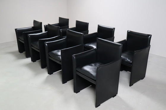 Image 1 of Satz von acht Break 401-Sesseln von Mario Bellini für Cassina, 1976