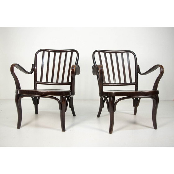 Image 1 of Paar alte Bugholzsessel Modell n° 752 von Josef Frank für Thonet, Tschechoslowakei 1933