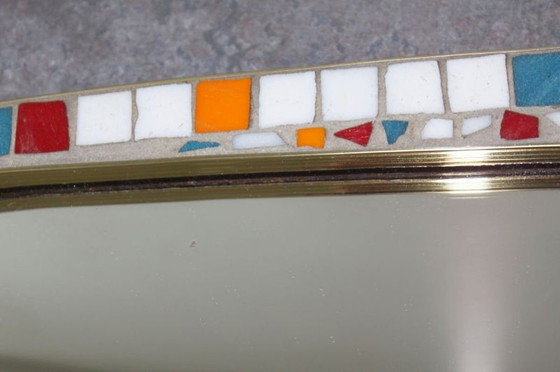 Image 1 of Mosaik- Und Messingspiegel, Freie Form, Holland, 50'S.