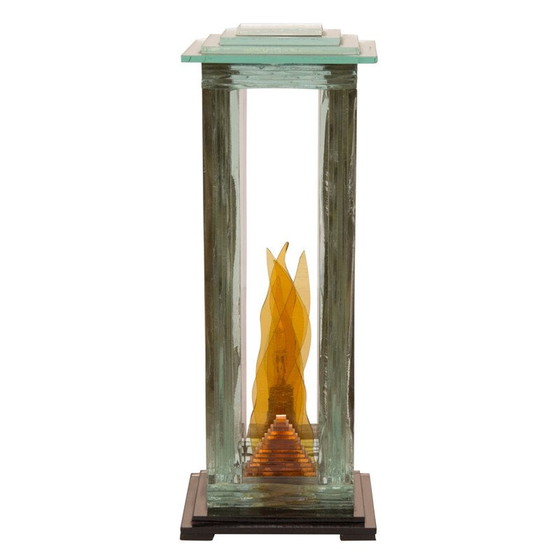 Image 1 of Vintage Tischlampe aus Glas - 1980er Jahre