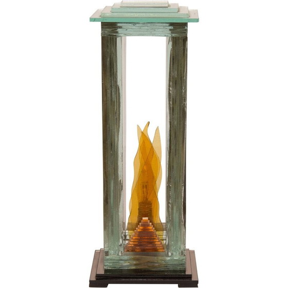 Image 1 of Vintage Tischlampe aus Glas - 1980er Jahre