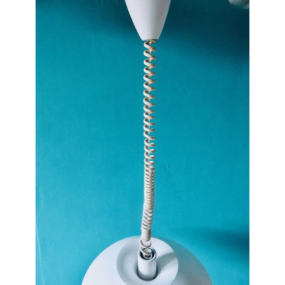 Image 1 of Vintage Hängeleuchte aus weiß lackiertem Metall mit 3 Schalen, Dänemark 1980
