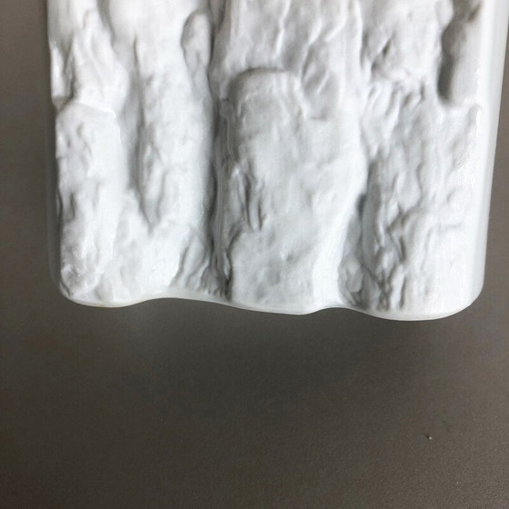 Image 1 of Vintage op art weiße Porzellanvase für Bareuther, Deutschland 1970