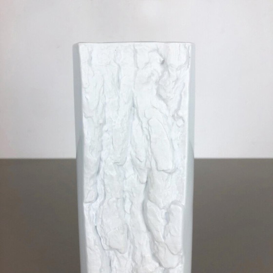 Image 1 of Vintage op art weiße Porzellanvase für Bareuther, Deutschland 1970