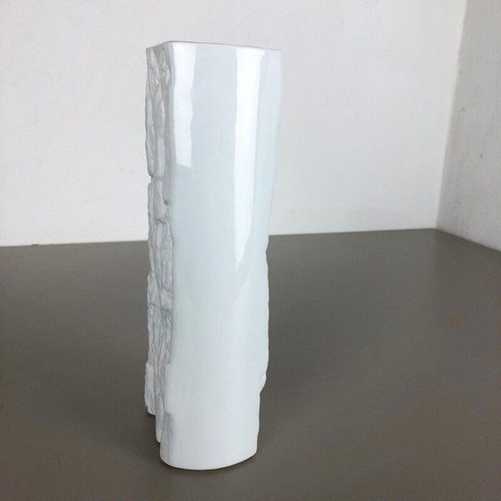 Image 1 of Vintage op art weiße Porzellanvase für Bareuther, Deutschland 1970