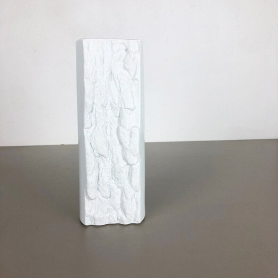 Image 1 of Vintage op art weiße Porzellanvase für Bareuther, Deutschland 1970