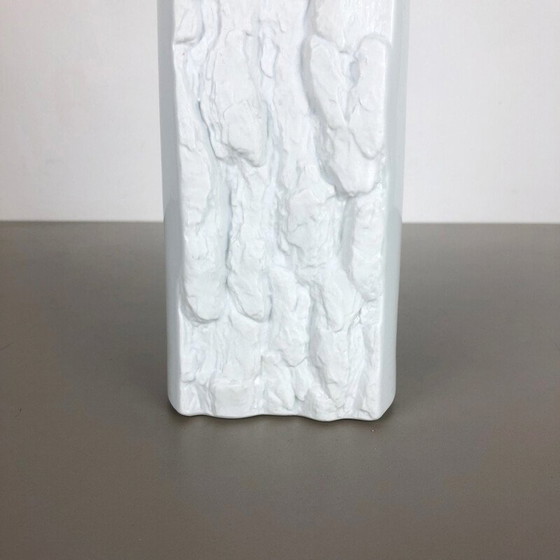 Image 1 of Vintage op art weiße Porzellanvase für Bareuther, Deutschland 1970