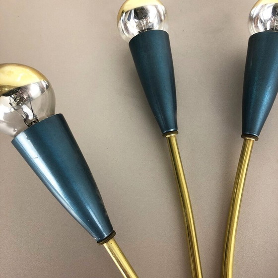 Image 1 of Blaue Vintage-Wandlampe aus Metall, Italien