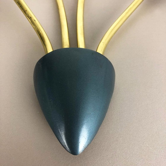 Image 1 of Blaue Vintage-Wandlampe aus Metall, Italien