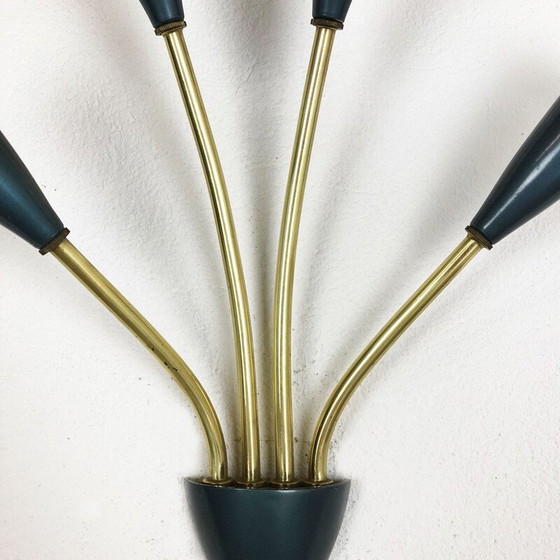 Image 1 of Blaue Vintage-Wandlampe aus Metall, Italien