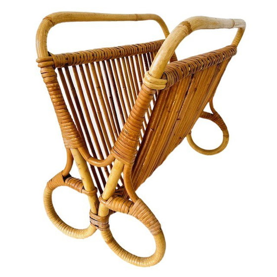 Image 1 of Vintage Rattan-Lesetablett Rohé Noordwolde 1950s