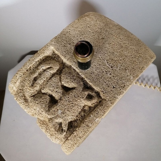 Image 1 of Lampenfuß aus geschnitztem Kalkstein, 1976