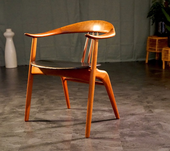 Image 1 of Vintage Teak Bürostuhl von Arne Hovmand Olsen, 1960er