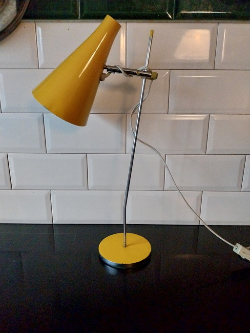 1 X Gelbe Tischlampe von Josef Hurka für Lidokov 1970'S