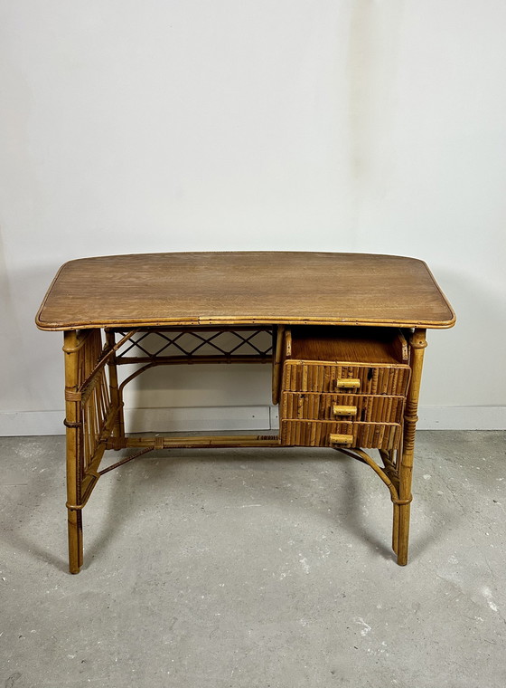 Image 1 of  Rattan Schreibtisch Vintage 1960