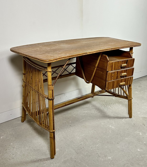Image 1 of  Rattan Schreibtisch Vintage 1960