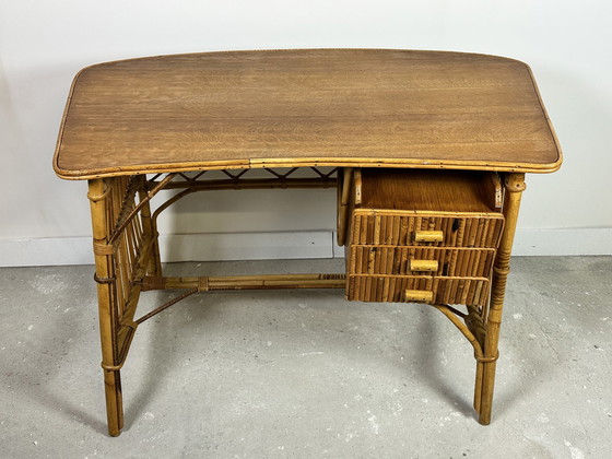 Image 1 of  Rattan Schreibtisch Vintage 1960