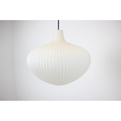 Vintage Glas und Chrom Pendelleuchte, Tschechoslowakei 1960er Jahre