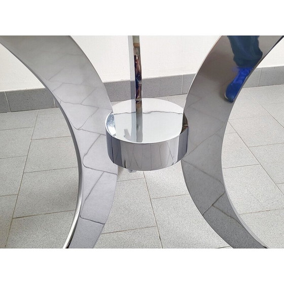 Image 1 of Vintage Esstisch aus massivem und verchromtem Stahl von Gastone Rinaldi, 1970