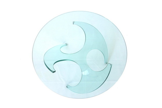 Image 1 of Knut Hesterberg for Ronald Schmitt propeller glass coffee table / Couchtisch