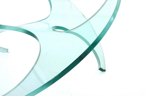 Image 1 of Knut Hesterberg for Ronald Schmitt propeller glass coffee table / Couchtisch