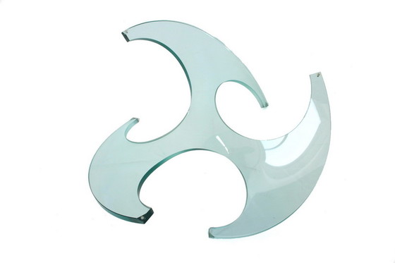 Image 1 of Knut Hesterberg for Ronald Schmitt propeller glass coffee table / Couchtisch