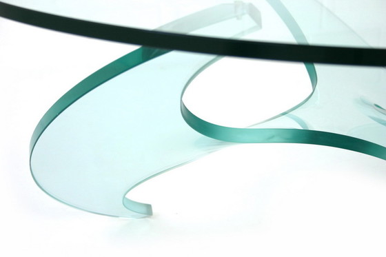 Image 1 of Knut Hesterberg for Ronald Schmitt propeller glass coffee table / Couchtisch
