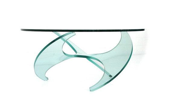Image 1 of Knut Hesterberg for Ronald Schmitt propeller glass coffee table / Couchtisch