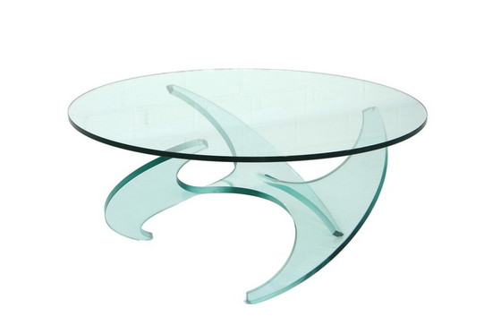 Image 1 of Knut Hesterberg for Ronald Schmitt propeller glass coffee table / Couchtisch