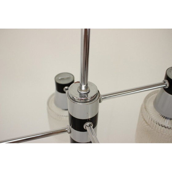 Image 1 of Vintage-Hängeleuchte aus Glas und lackiertem Metall für Drukov, Tschechoslowakei 1970