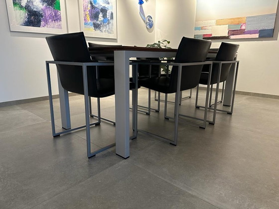 Image 1 of Arco Graphic Tisch und sechs Stühle mit XL-Gestell