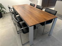 Arco Graphic Tisch und sechs Stühle mit XL-Gestell