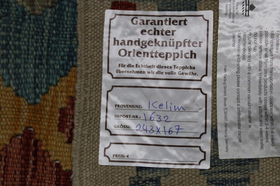 Image 1 of Original Old Style Kelim Afghan 243 X 167 Cm Top Zustand