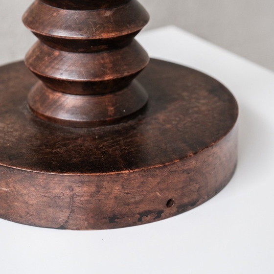 Image 1 of Vintage Eichenholz Französisch Tischlampe