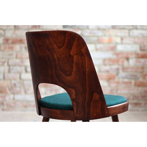 Image 1 of Satz von 4 Vintage-Esszimmerstühlen mit Kvadrat-Stoff von Oswald Haerdtl, 1950er Jahre