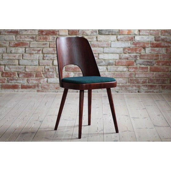 Image 1 of Satz von 4 Vintage-Esszimmerstühlen mit Kvadrat-Stoff von Oswald Haerdtl, 1950er Jahre