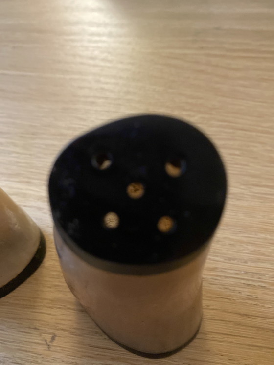 Image 1 of Mid Century Pfeffer Und Salzstreuer Aus Büffel-Horn