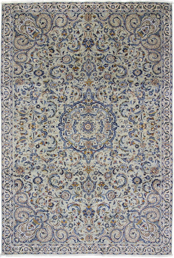 Image 1 of Original Handgeknüpfter Perserteppich Keshan 339 X 230 Cm Sehr Top Zustand Fein